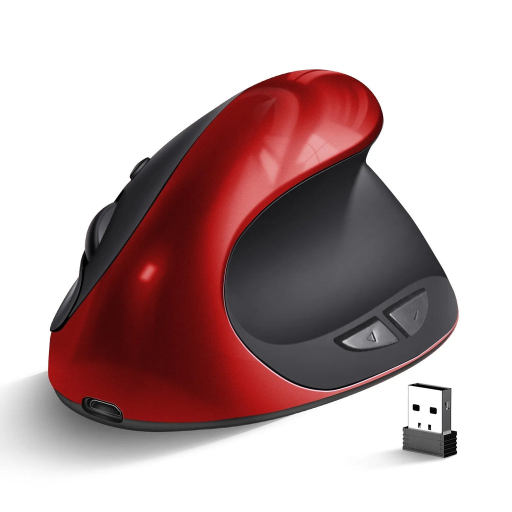 Vertical wireless ergonomic mouse in multiple colours with charging capability