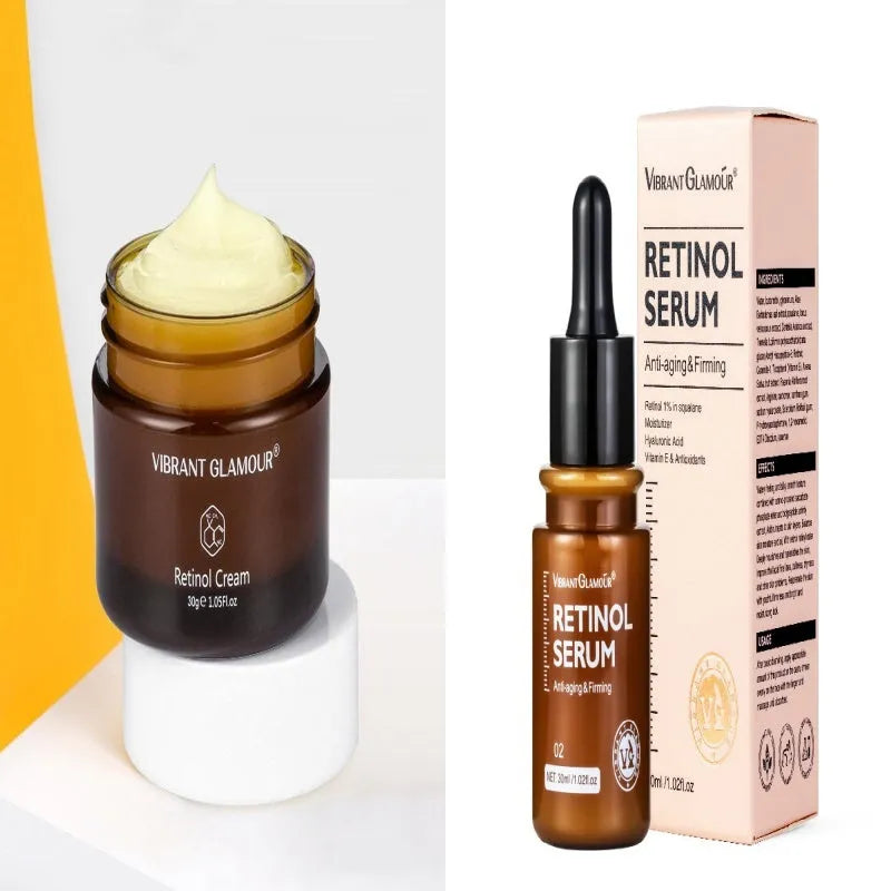 30ml bottle of retinol facial serum for reducing dry lines and fine lines.