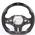 Black carbon fibre BMW steering wheel with integrated LED controls for X3 X5 models