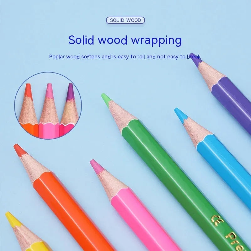 Set of wooden dual-tipped colour pencils with a colour lead at one end and a brush pen tip at the other.