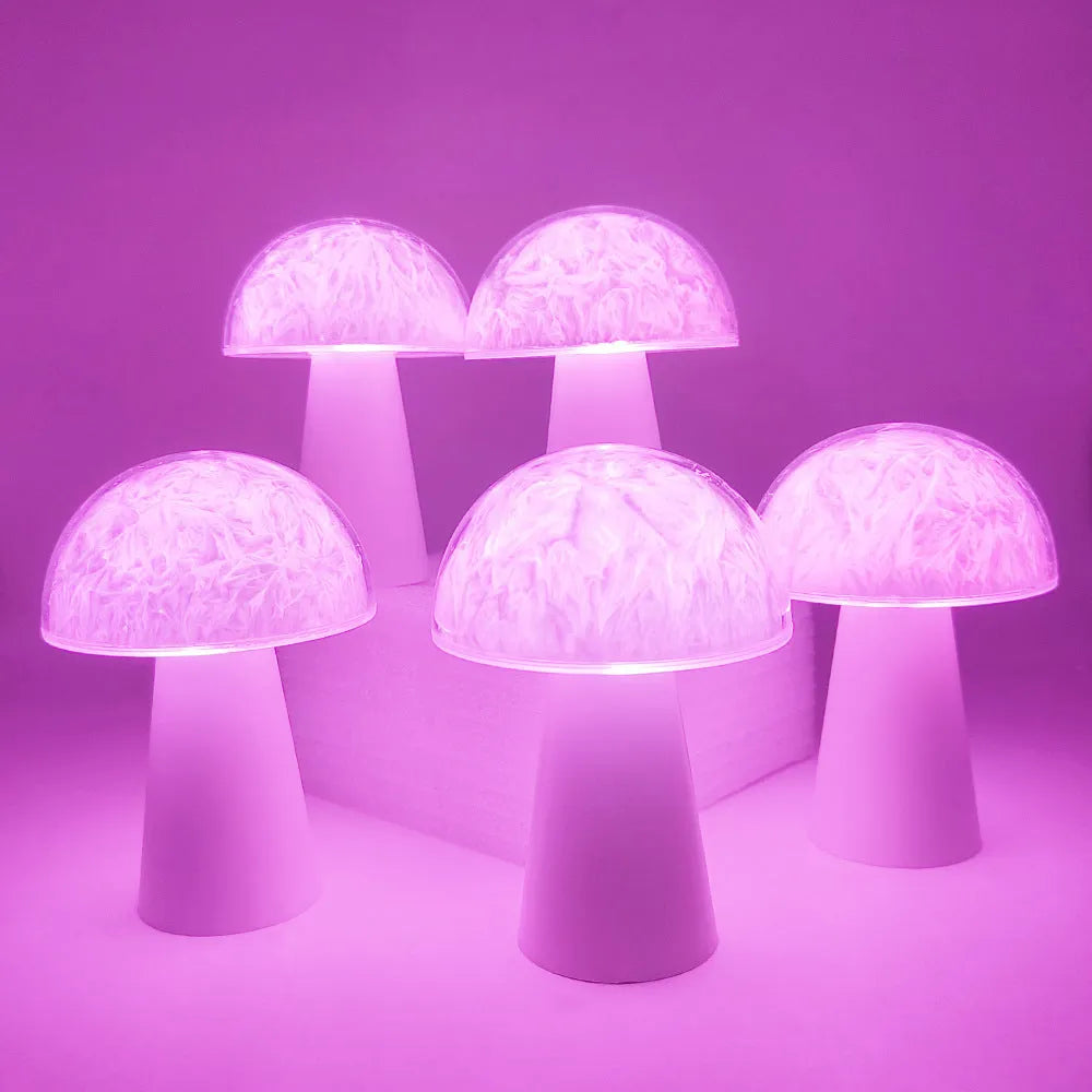 Mushroom-shaped night lamp with remote control for RGB colour changing