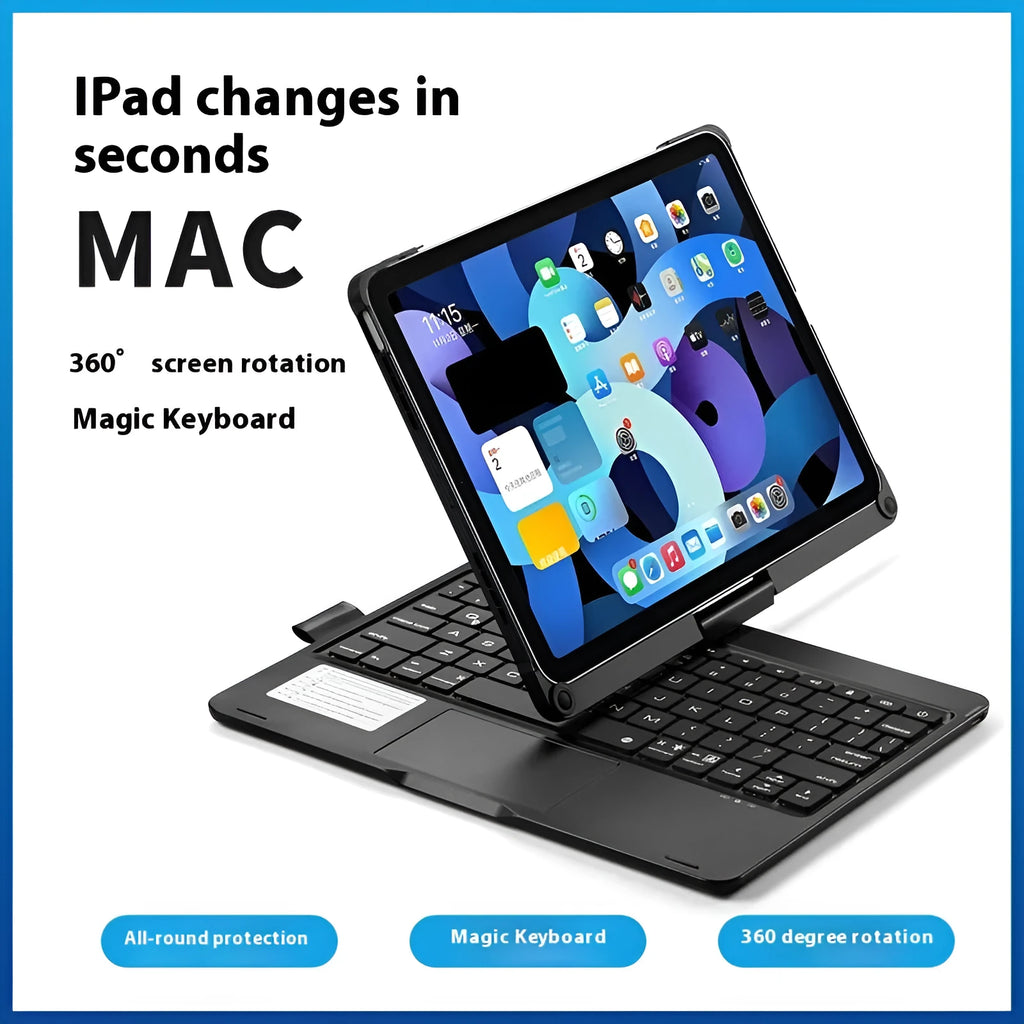 Miaocontrol 360-degree rotating Bluetooth keyboard for Apple iPad tablets in rose gold colour