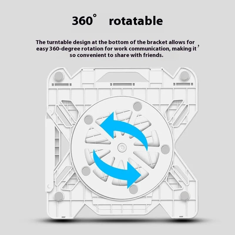 ABS plastic laptop bracket in black or white with 300mm x 200mm dimensions for laptop elevation and cooling
