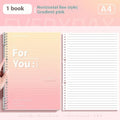 Removable coil gradient notepad with PP cover in blue, green, pink, and purple colour options.