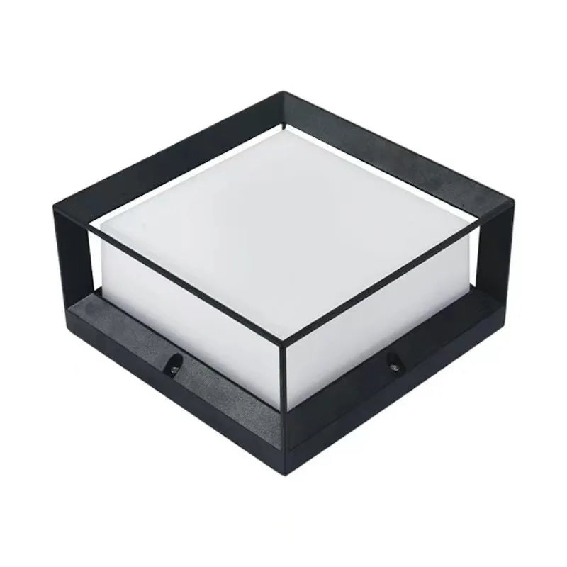 Aluminium solar-powered LED outdoor column light showing two size options.