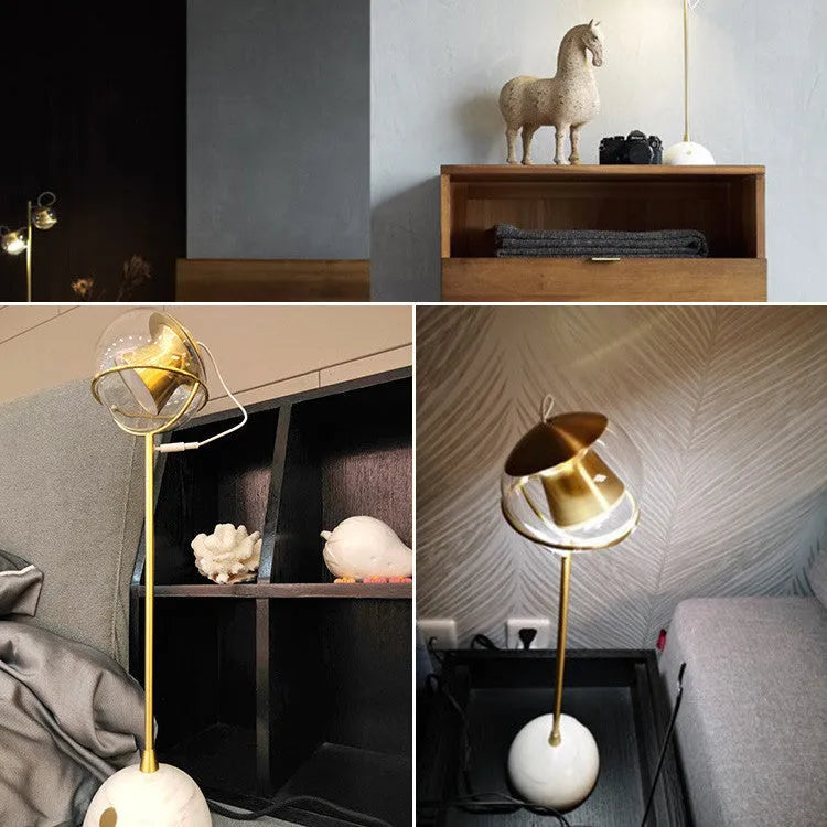 Creative glass desk lamp with dimmable LED light and touch switch control