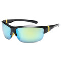 Men's semi-frameless windproof sports sunglasses with PC lenses for cycling.