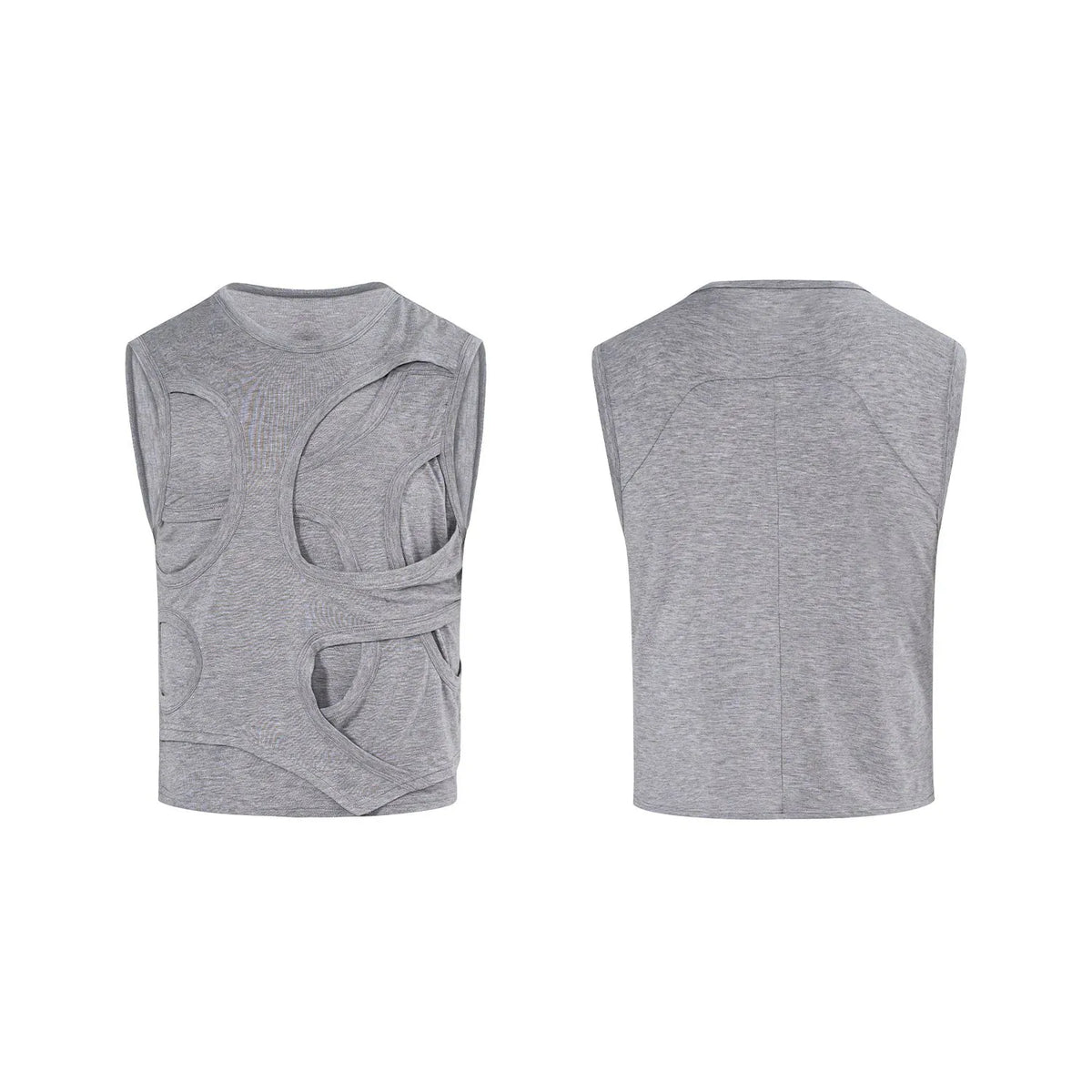 Men's solid colour Lyocell vest with round neck tank-top design for summer wear