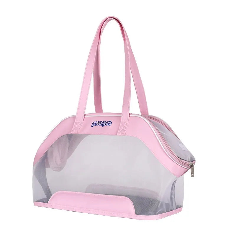 Leather cat outing carry bag in Milan White colour with 25 litre capacity.