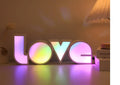 Rainbow design LOVE letter LED decorative light with colourful lampshade for romantic room decoration
