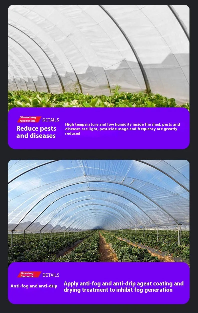 4×8 metre plastic greenhouse cold film sheet for vegetable shed insulation