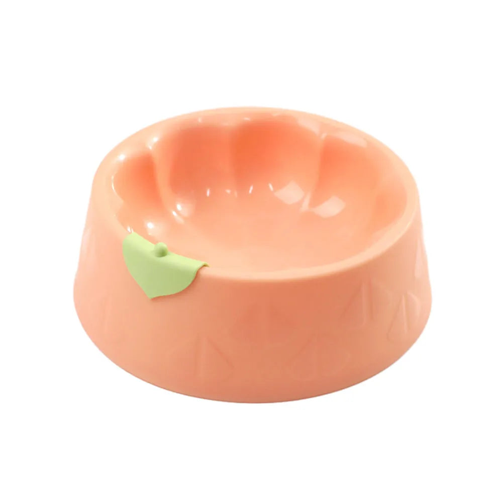 Double plastic pet bowl in flower shape with anti-tipping design for food and water