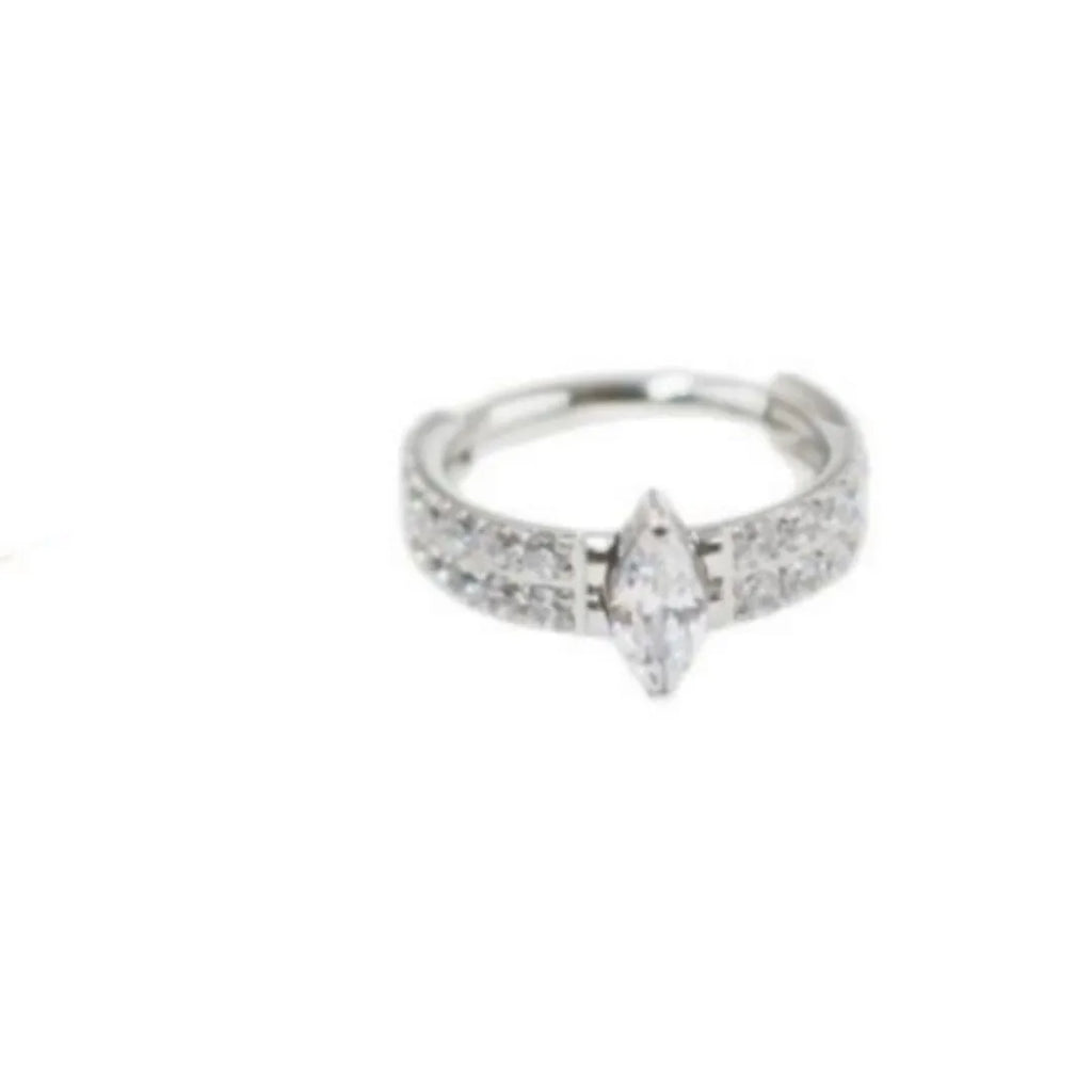 316 stainless steel heart earrings with diamond-treated zircon in silver or gold colour
