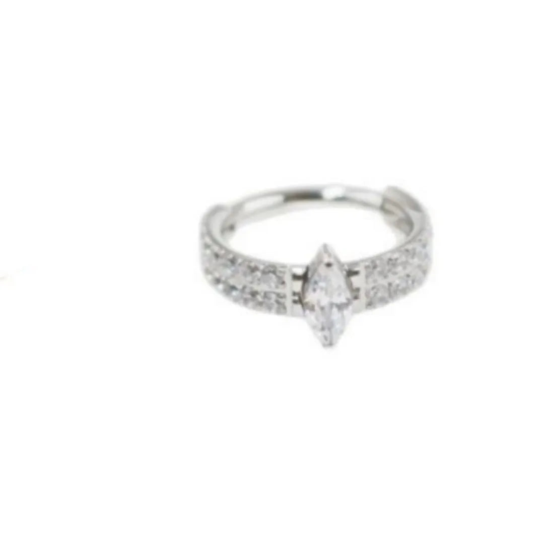 316 stainless steel heart earrings with diamond-treated zircon in silver or gold colour