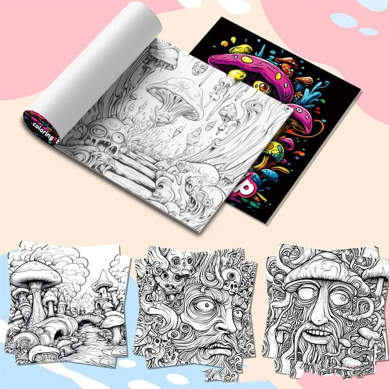 Acid tour coloured painting book, 200mm length compact paper sketchpad