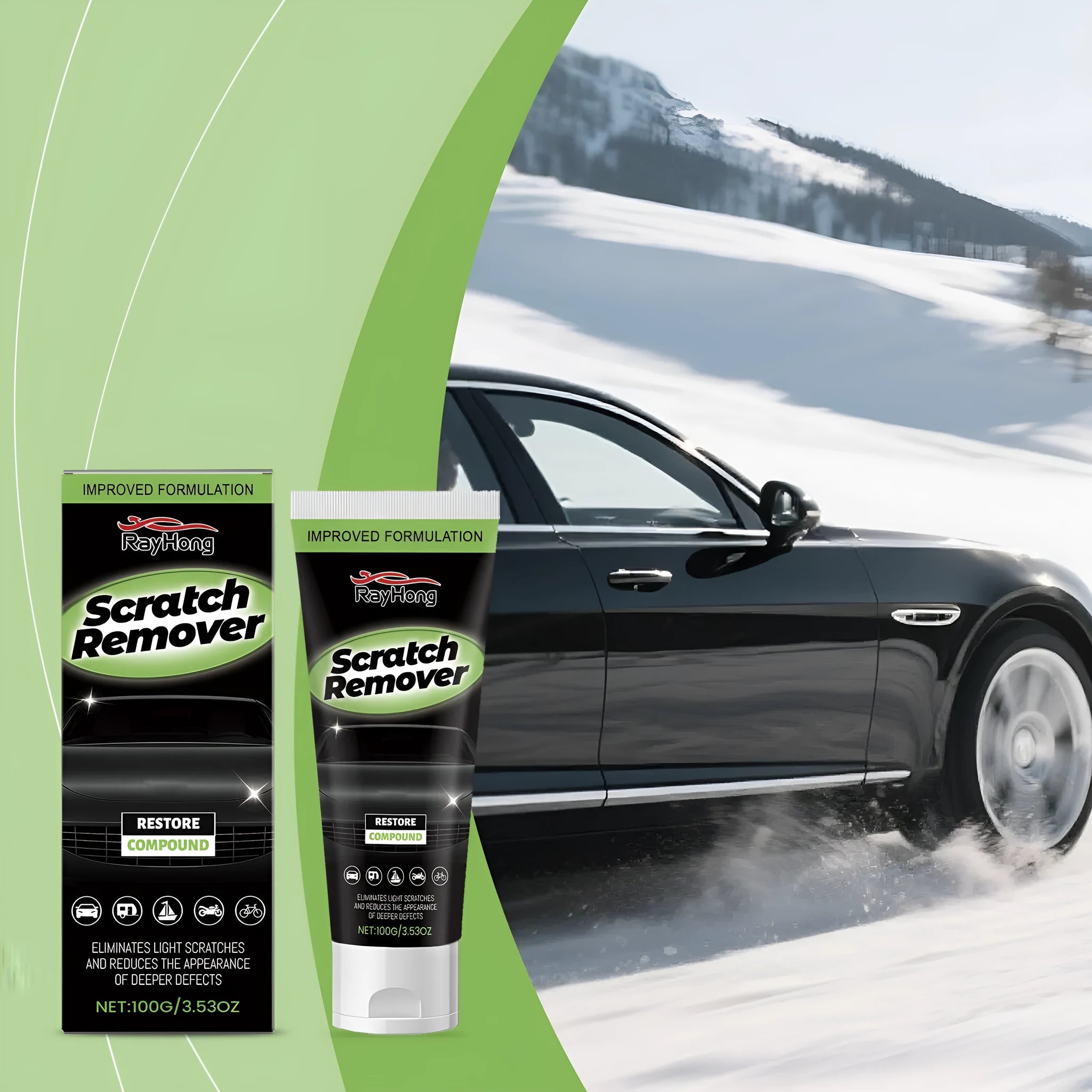 100g tube of nano coating car scratch polishing cream with calcium carbonate formula