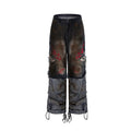 Men's retro wide leg jeans with detachable trousers legs in picture colour denim