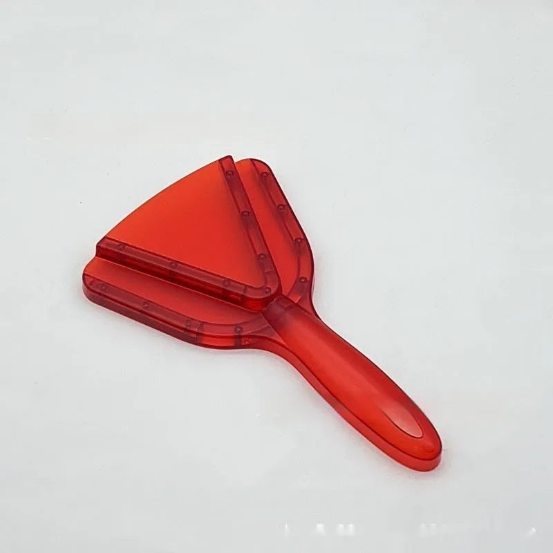A red adjustable telescopic can and bottle opener with a non-slip handle on a white background.