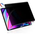 Magnetic iPad privacy screen protector with PET film and storage clip for multiple iPad models