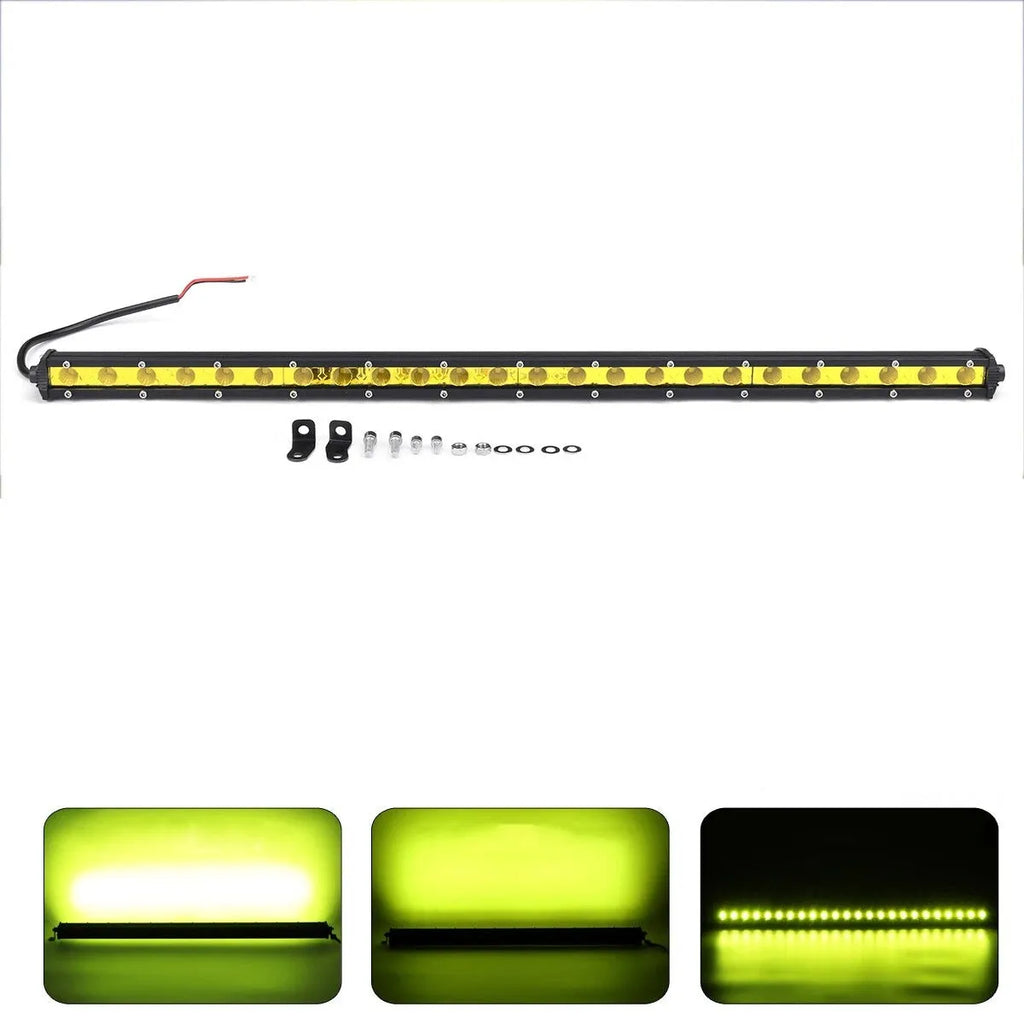 25-inch single row aluminium LED light bar for cars with mounting brackets