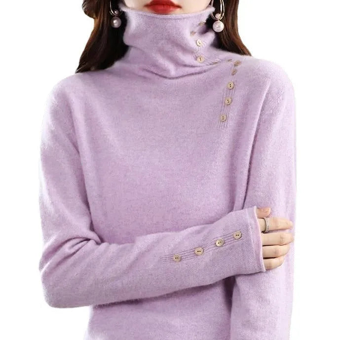 Women's slim fit knitted bottoming shirt in core-spun yarn available in eight different colours