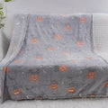Cartoon print flannel blanket for children with air conditioner cover function in two size options