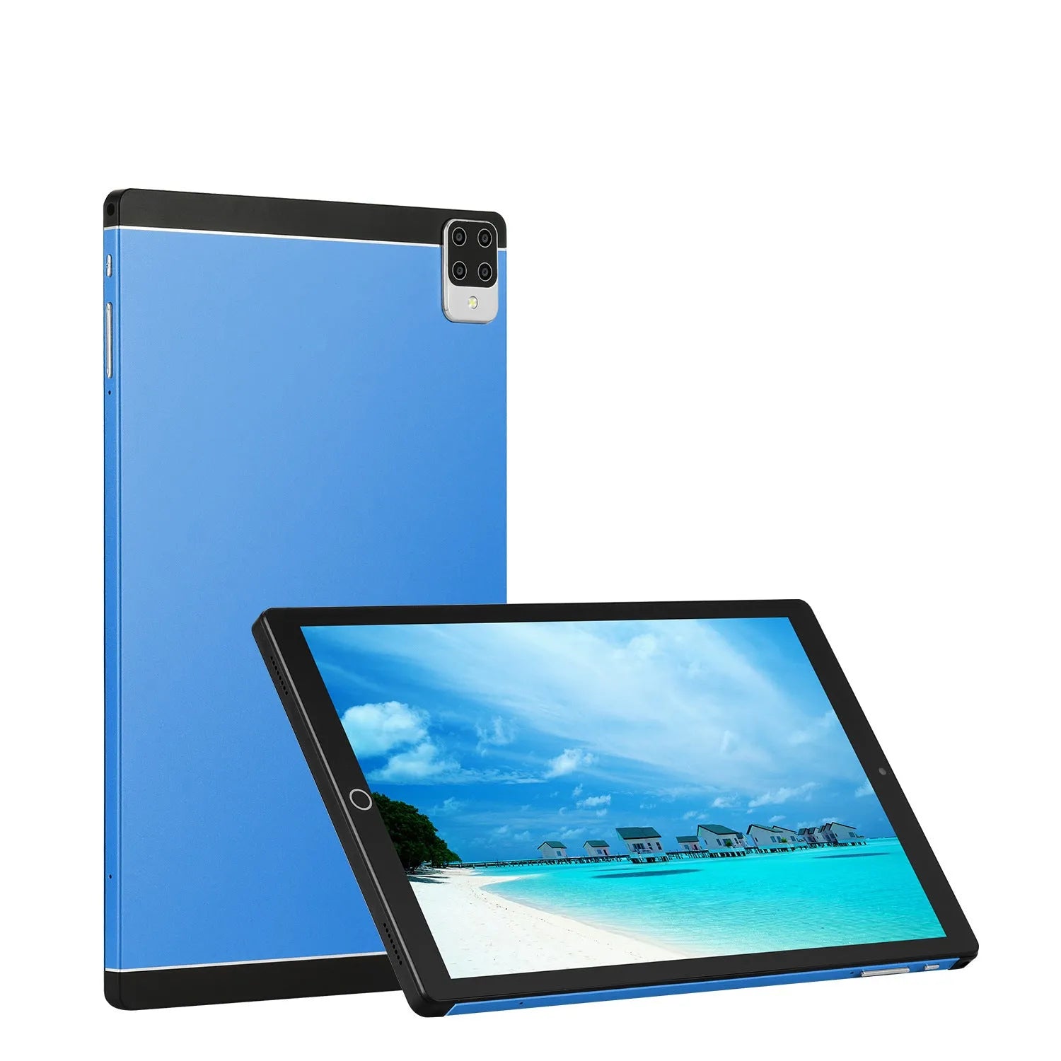 Android 15 tablet with 11.6 inch IPS screen shown in black, blue, green, and orange colour options