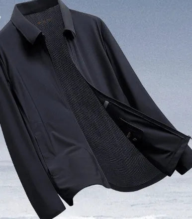 Men's summer business lapel jacket in navy blue, gray green, or creamy white