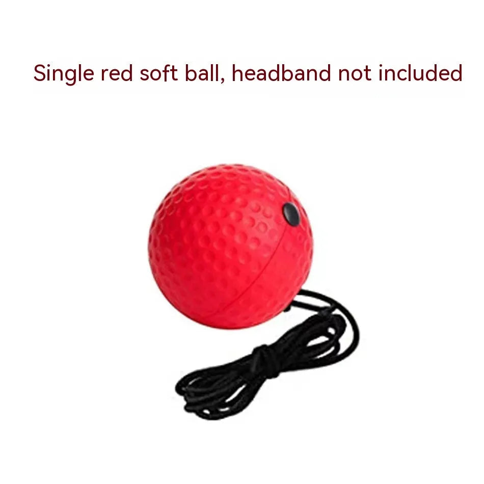 Head-mounted boxing reaction ball with adjustable headband and multiple ball options