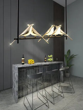 Modern simple iron and aluminium alloy hall lamp chandelier with adjustable height