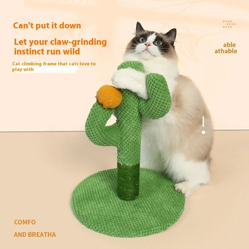 Cactus design cat scratch board climber and coconut tree scratching post for cats.