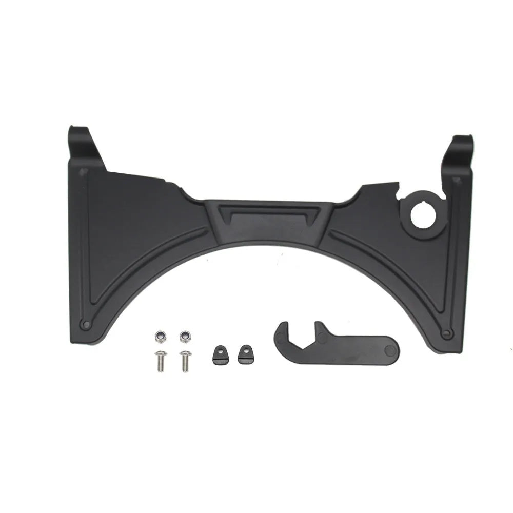 Black motorcycle cockpit fairing for BMW R1250GS and R1200GS models mounted on adventure bike