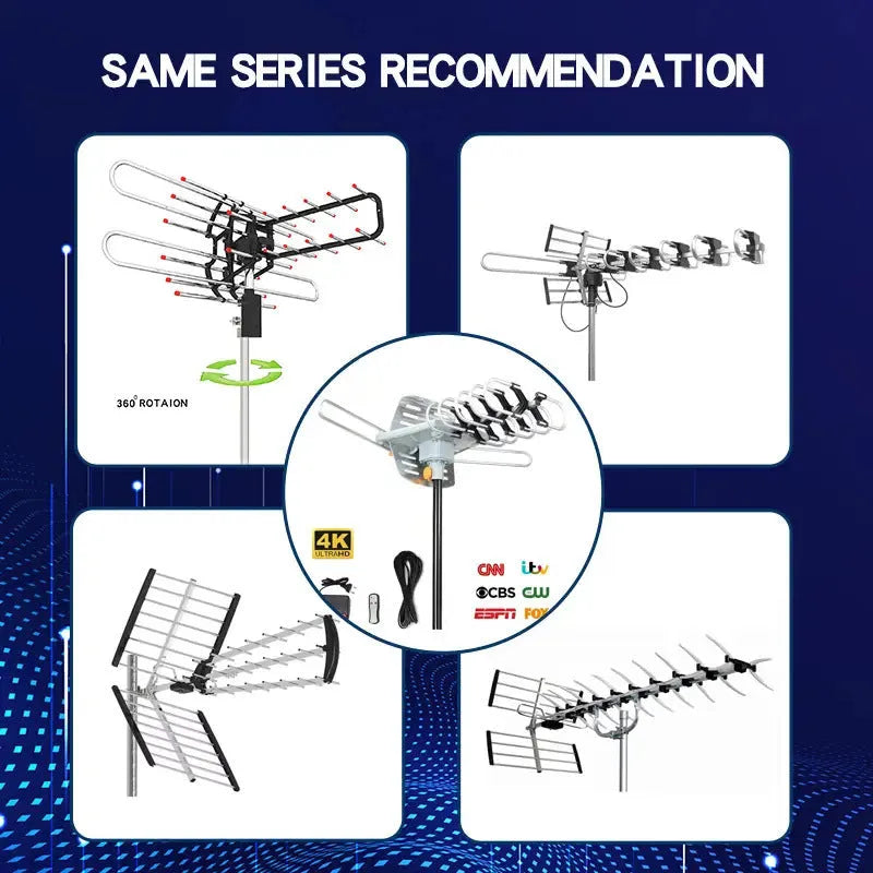 GR-1002 rotatable outdoor digital television antenna with high gain for UHF TV reception.