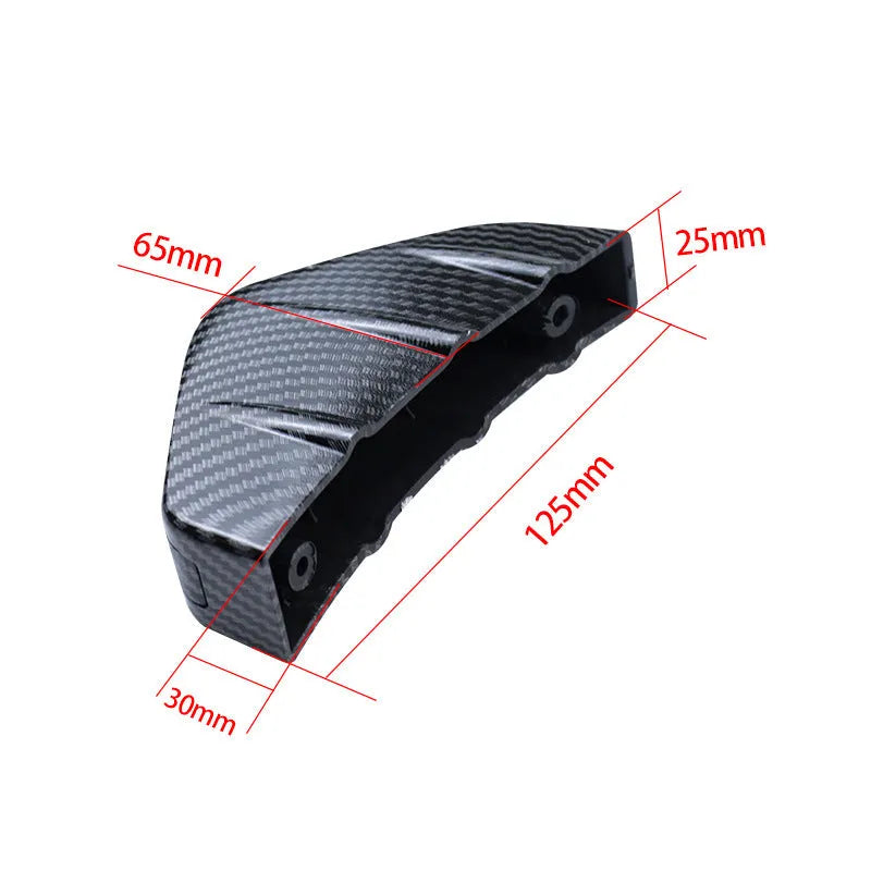 Black ABS plastic triangle rear spoiler for cars, measuring 15cm, with screws and adhesive.
