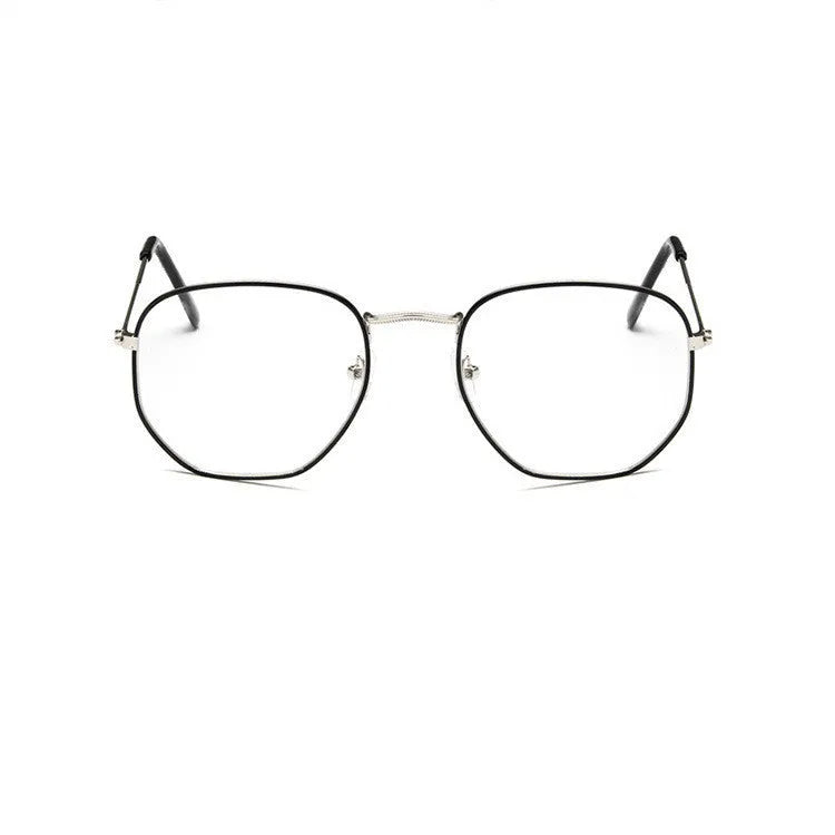Retro metal frame sunglasses with UV400 resin lenses in 12 colour options including transparent yellow and blue