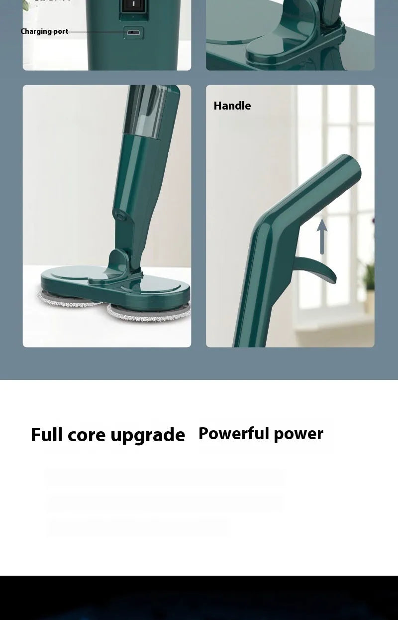 Wireless electric sweeping and mopping machine with USB charging and hand wash-free basin