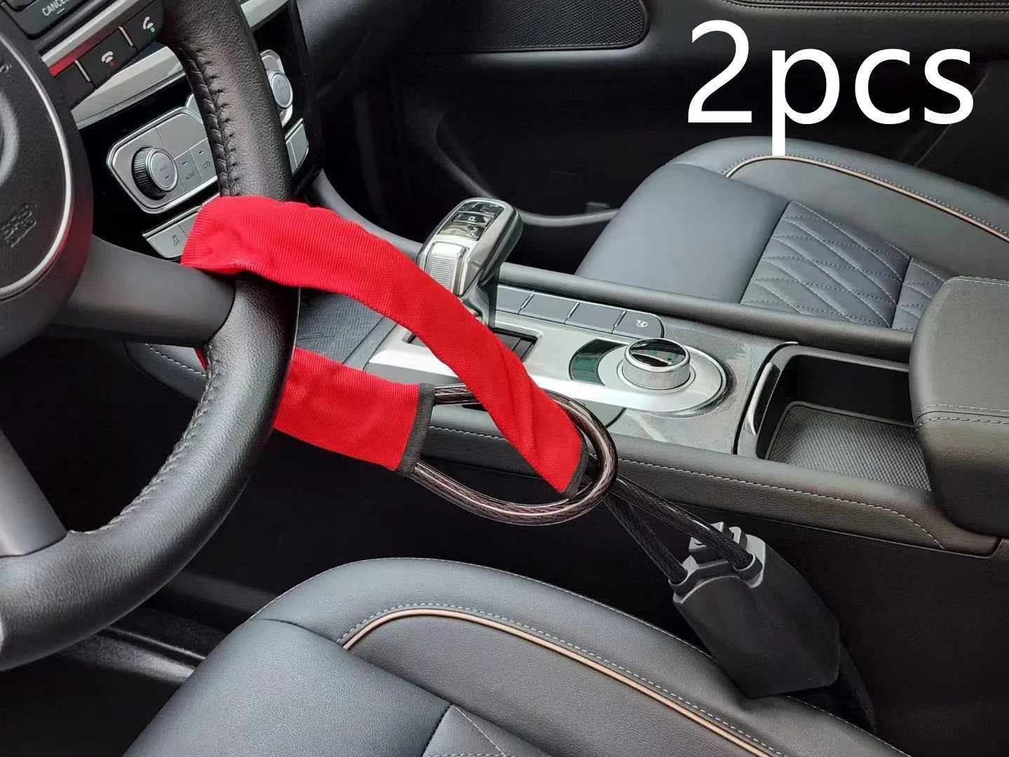 Car steering wheel lock with wire rope design and copper core for General Motors vehicles