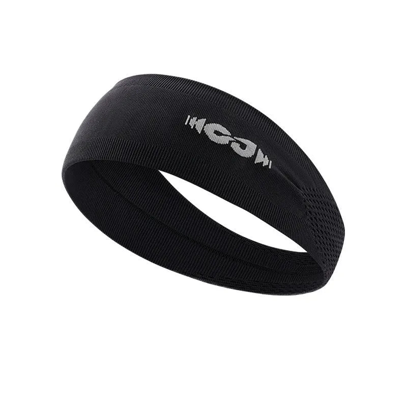 Seamless knitted exercise hair band in black, grey, or blue for running and cycling sports