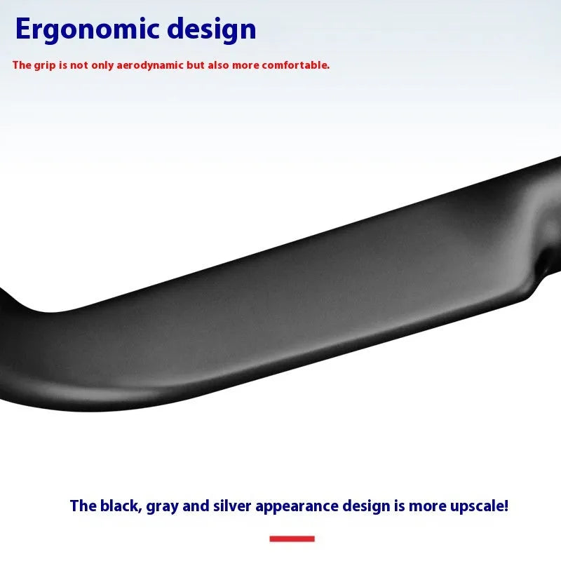 Carbon fibre road bicycle handlebar showing red double line graphic and 420mm width