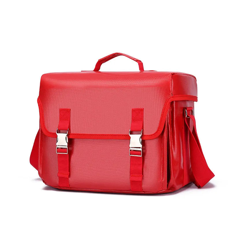 Portable emergency first aid kit backpack in army green or red, with optional logo, for travel and epidemic prevention