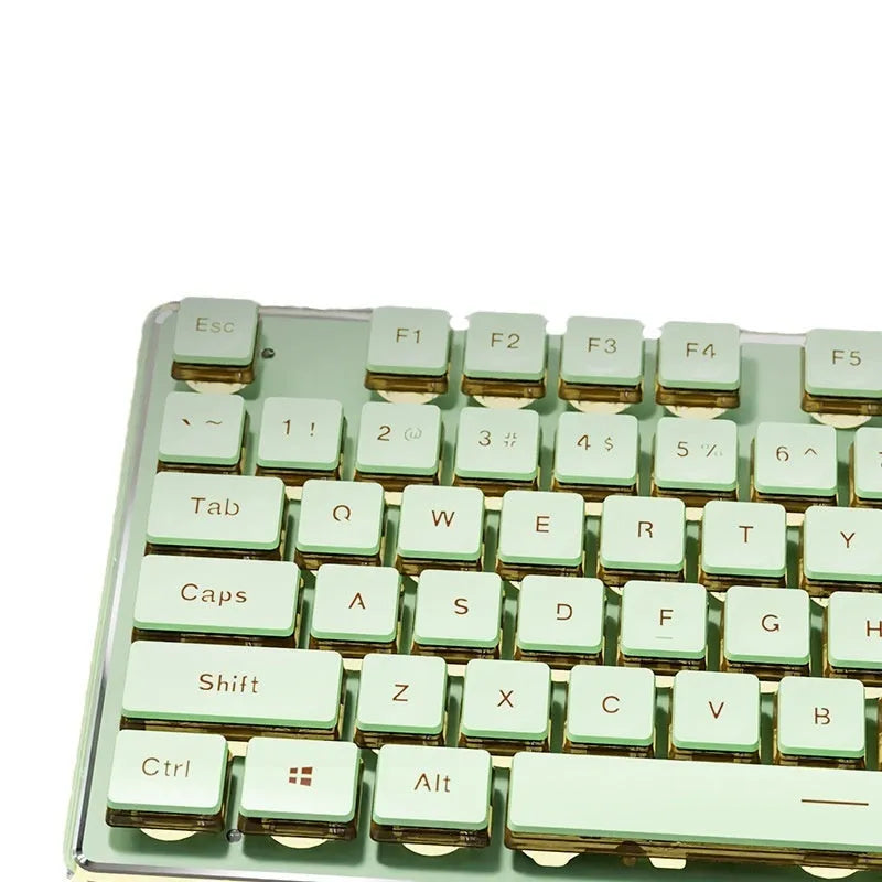 Prewalker V3 keyboard and mouse set in retro green colour with wired connection