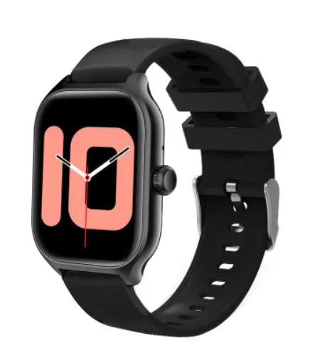 Bluetooth smart watch with touch screen display and silicone strap for fitness tracking