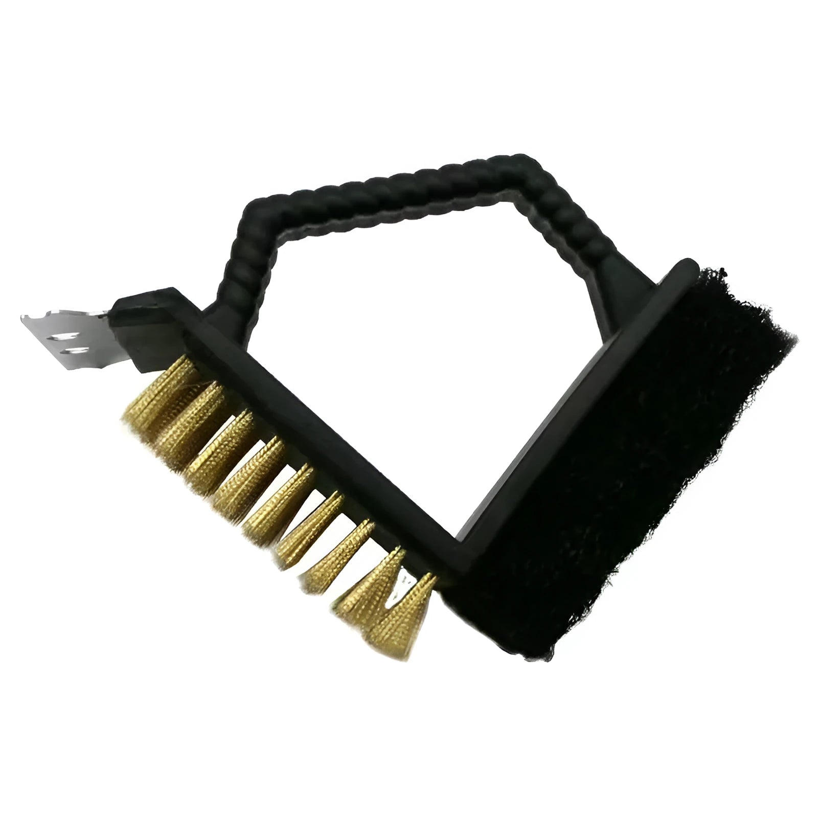 Triangular barbecue cleaning brush with steel wire bristles and PP plastic handle