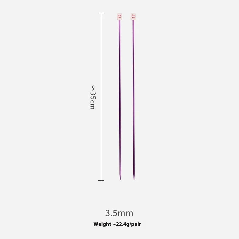 Set of lengthened double-ended crochet hooks in various sizes from 2.0mm to 10.0mm with protective end caps.