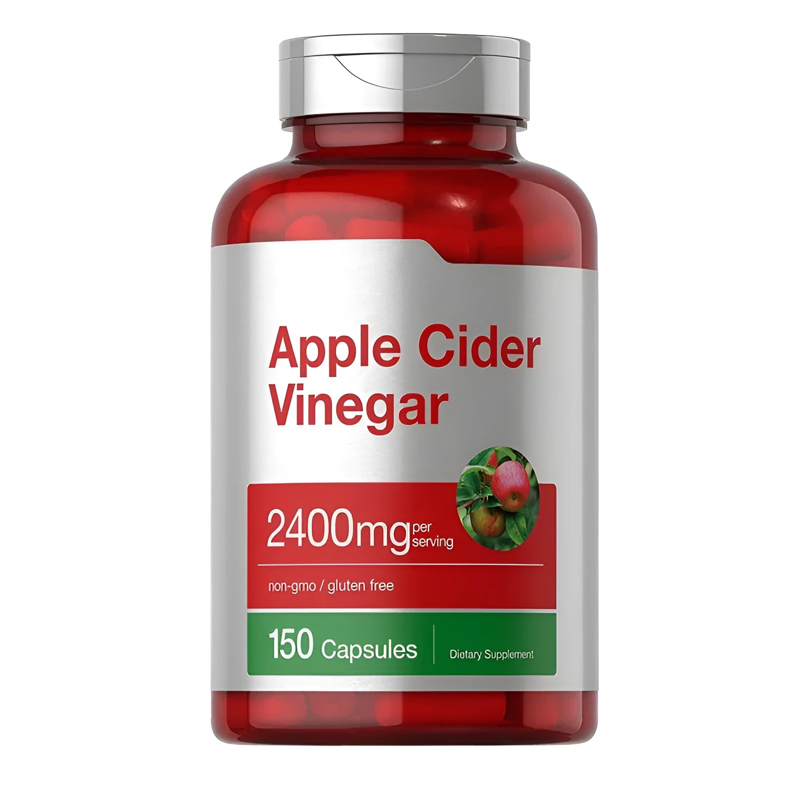 Apple cider vinegar health capsules container with 150 tablets