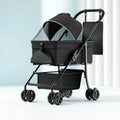 Black Warrior style metal pet cart with one-click folding removable design