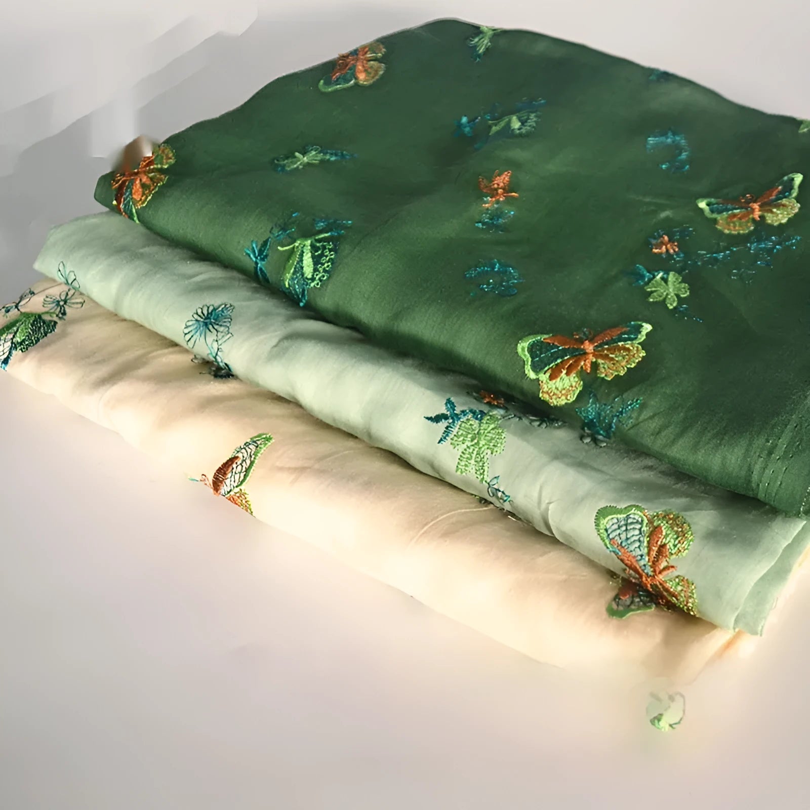 Pure ramie embroidery cloth fabric for Hanfu sewing in three colour options