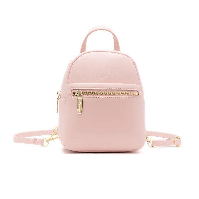 Soft PU mini backpack in street style with contrast colour detailing and three-dimensional pocket