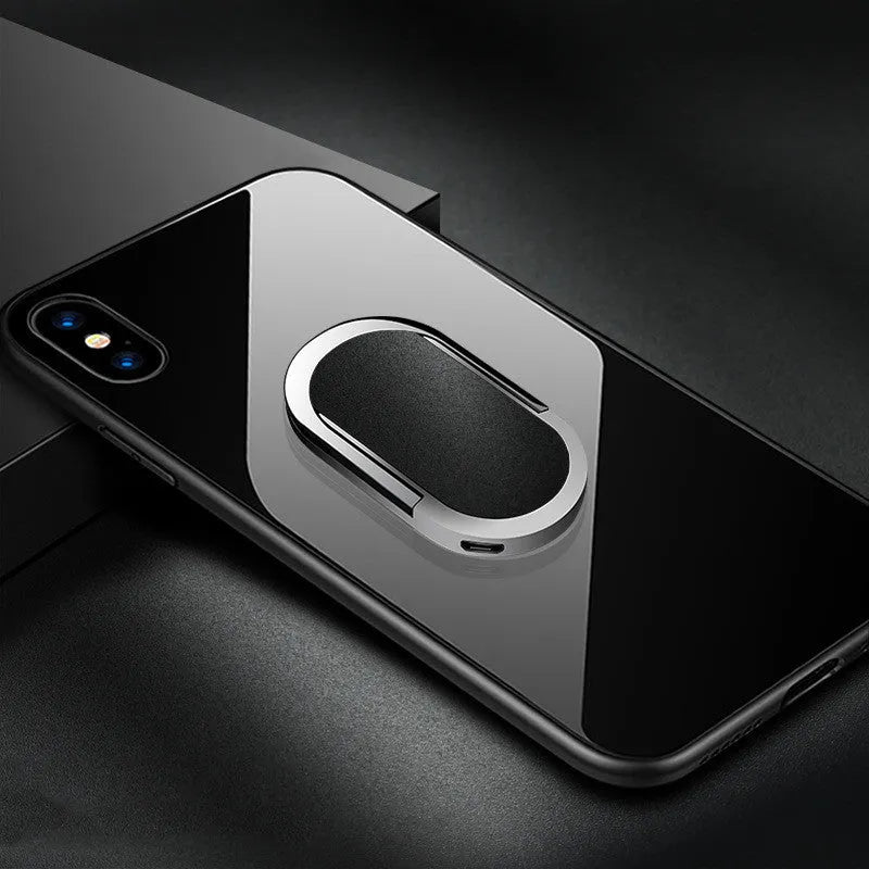2 in 1 USB plasma lighter and mobile phone holder in aluminium alloy, black ice colour, with ring buckle and USB charging cable