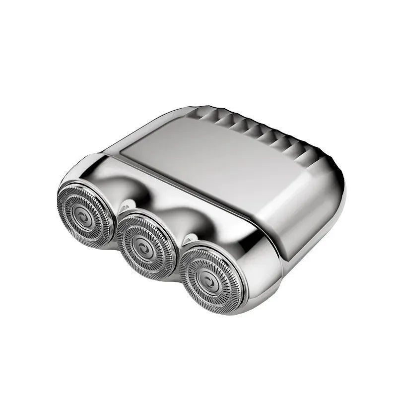 Three-head magnetic mini electric shaver in deep sea blue colour